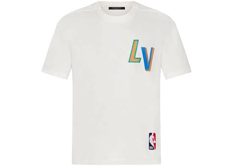 louis vuitton x nba basketball short-sleeved t-shirt white|louis vuitton t shirt stockx.